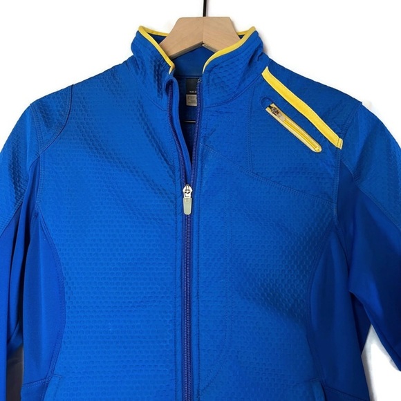 Nike Womens Sphere Pro Soft Shell Running Jacket Blue with Yellow Accents Small - Picture 6 of 16
